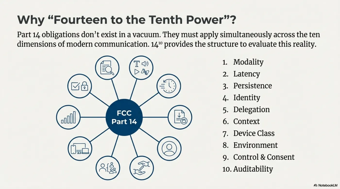 Slide: ten dimensions of modern communication.
