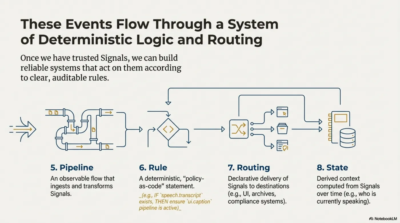 Slide: pipeline, rule, routing, state.